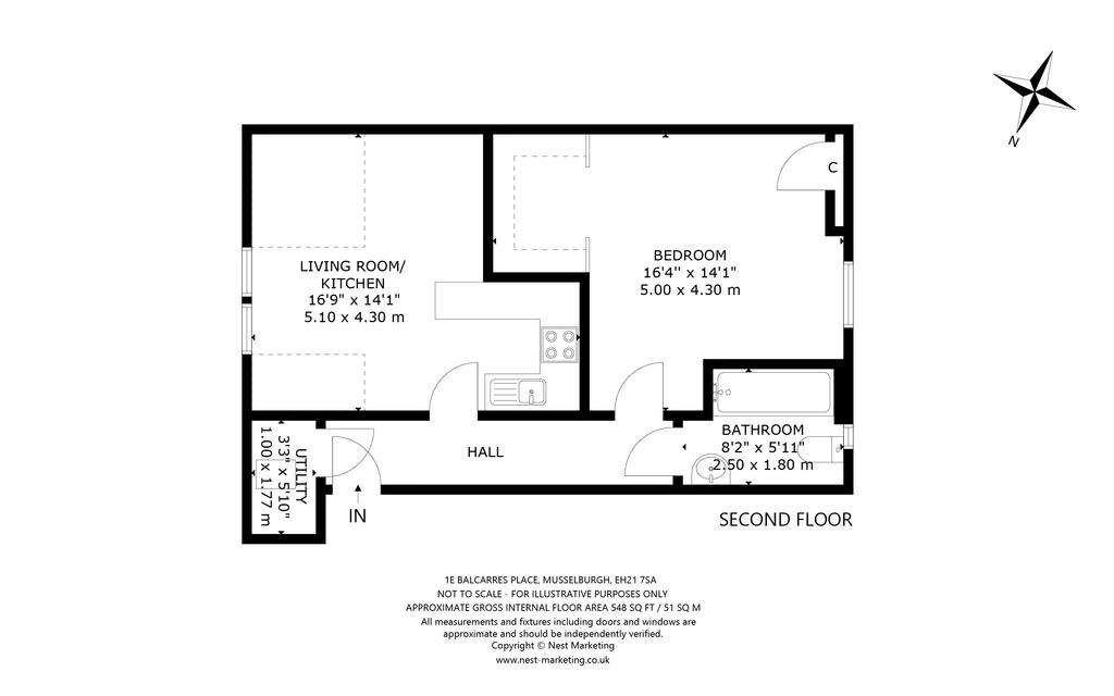 1 bedroom flat for sale - floorplan