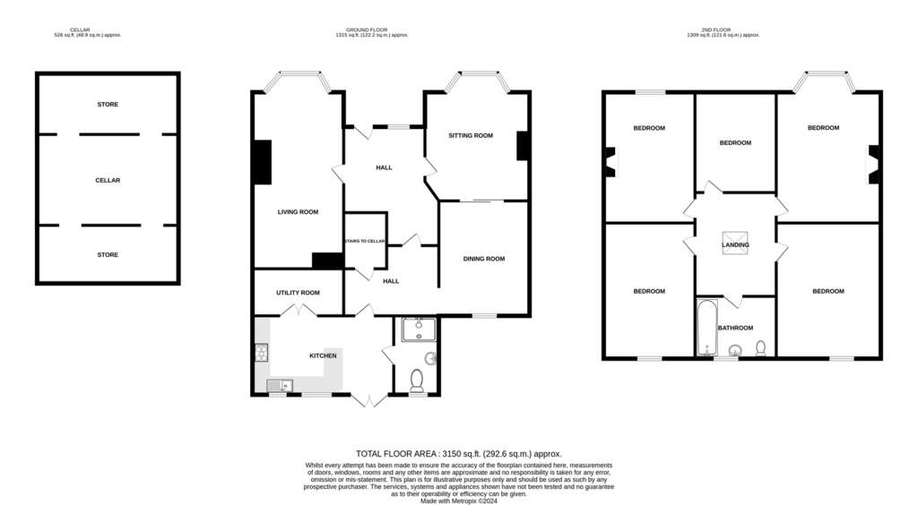 5 bedroom terraced house for sale - floorplan