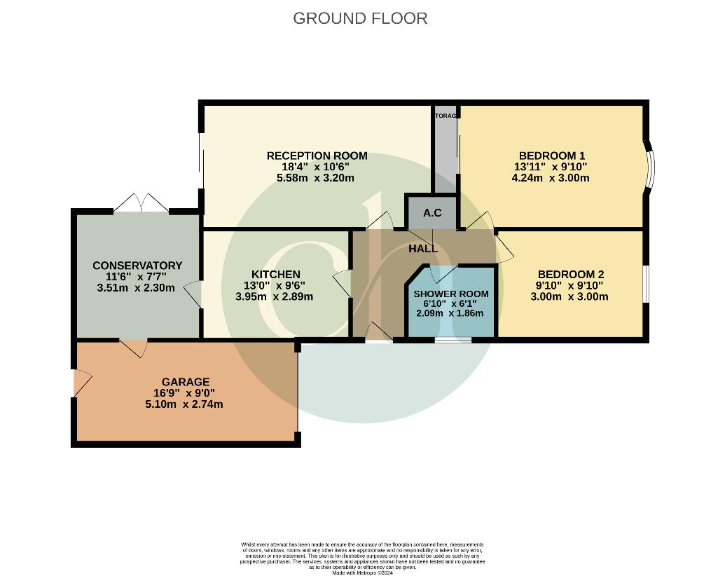 2 bedroom bungalow for sale - floorplan