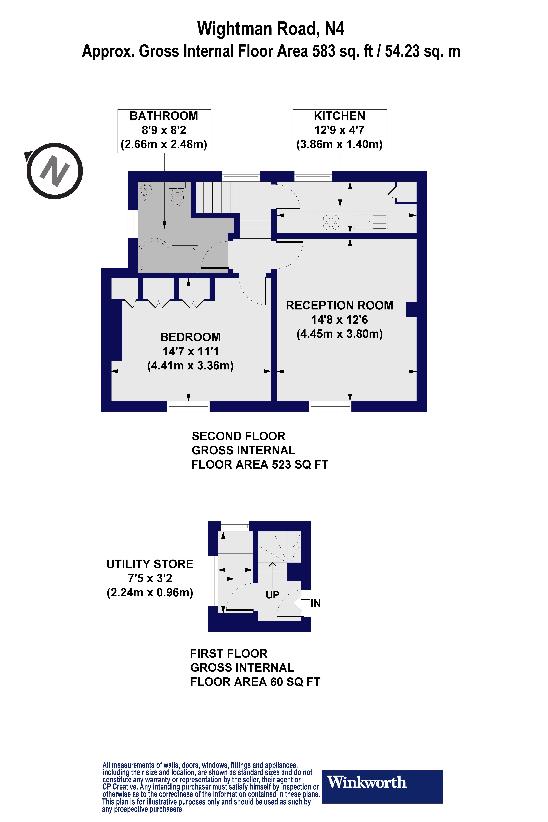 1 bedroom flat for sale - floorplan