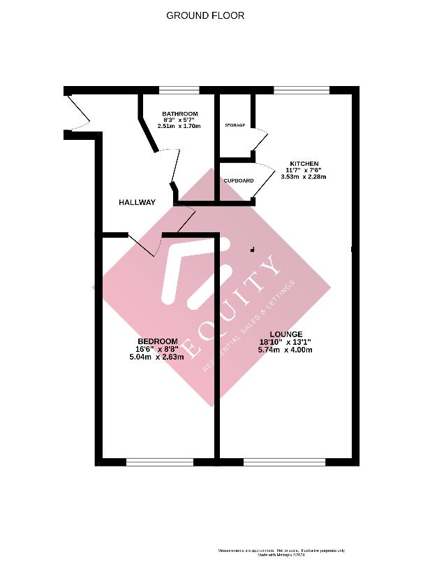 1 bedroom flat for sale - floorplan