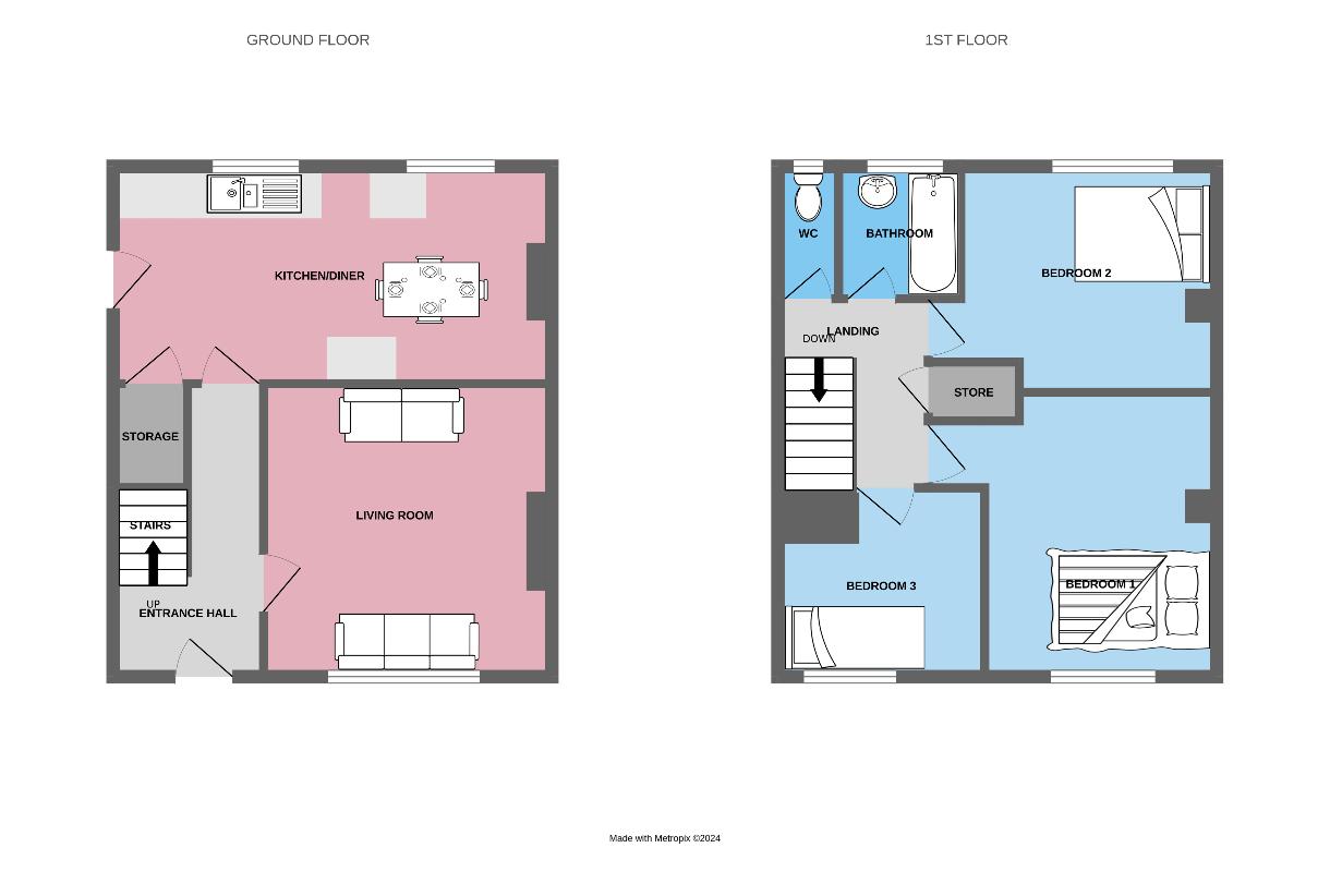 3 bedroom property for sale - floorplan