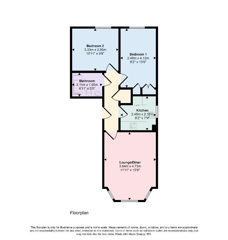 2 bedroom flat for sale - floorplan