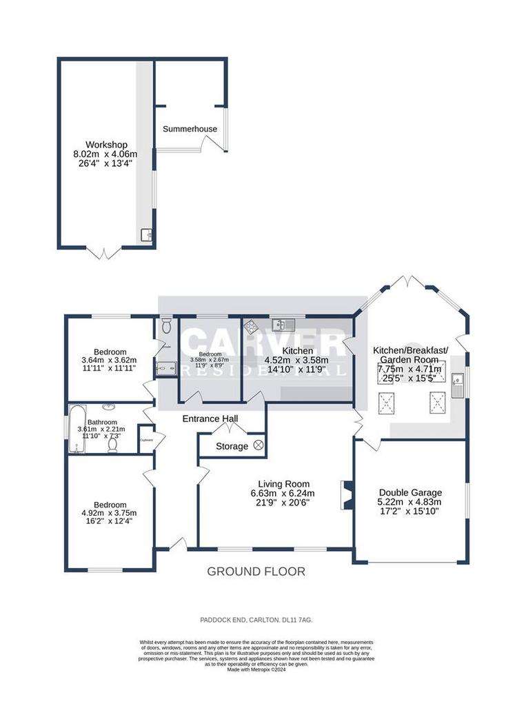 3 bedroom detached bungalow for sale - floorplan