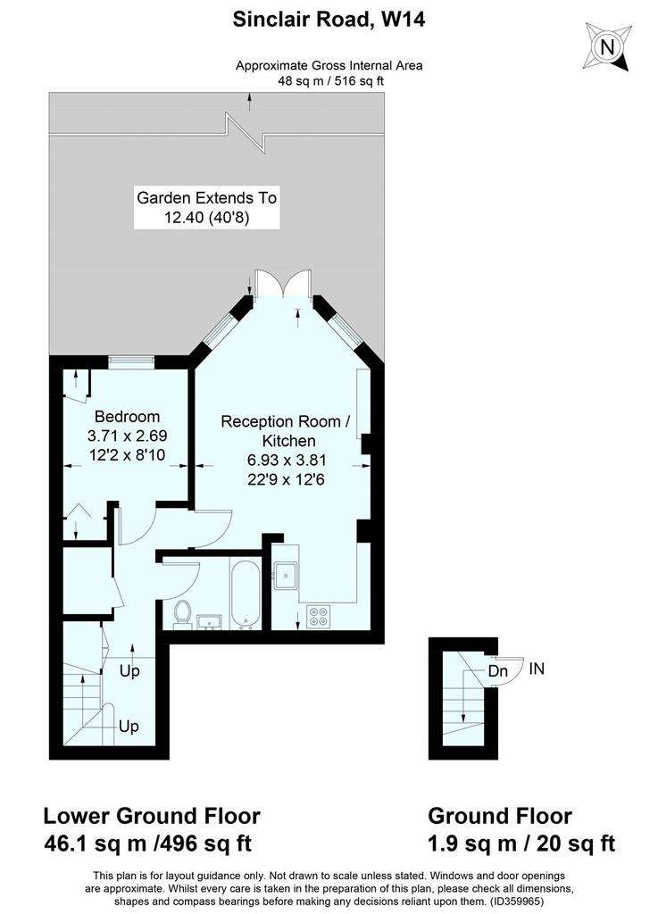 1 bedroom flat to rent - floorplan