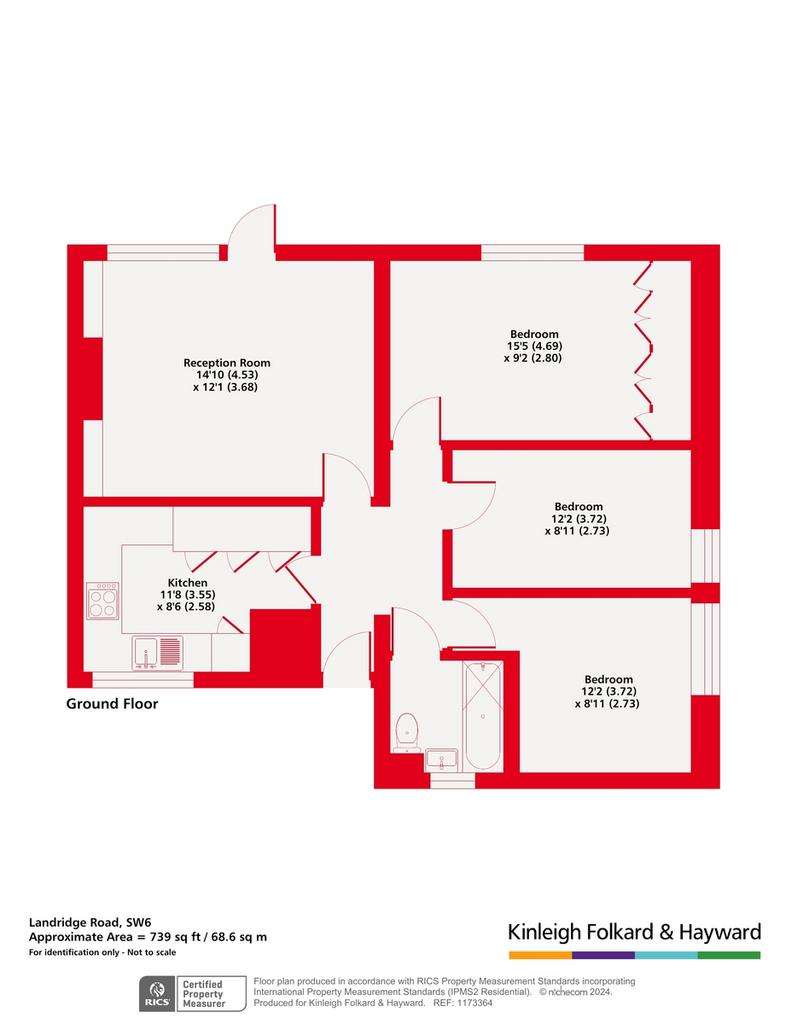 3 bedroom flat for sale - floorplan