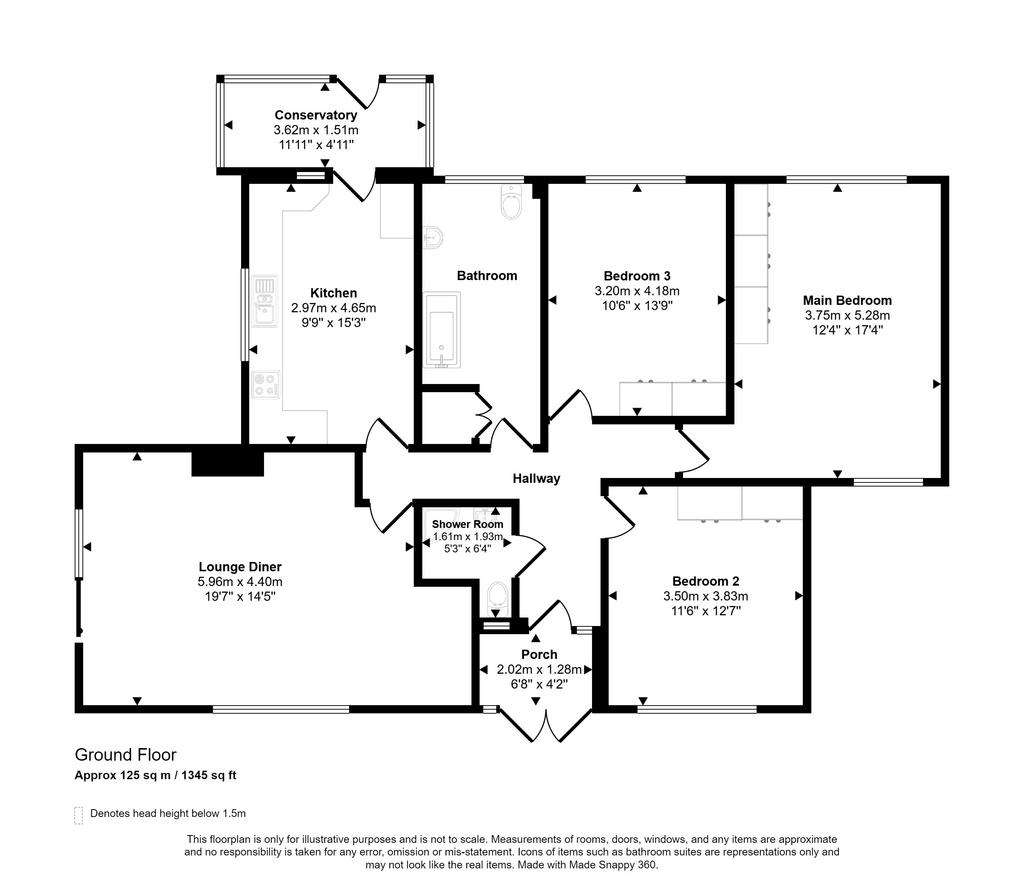 3 bedroom bungalow for sale - floorplan