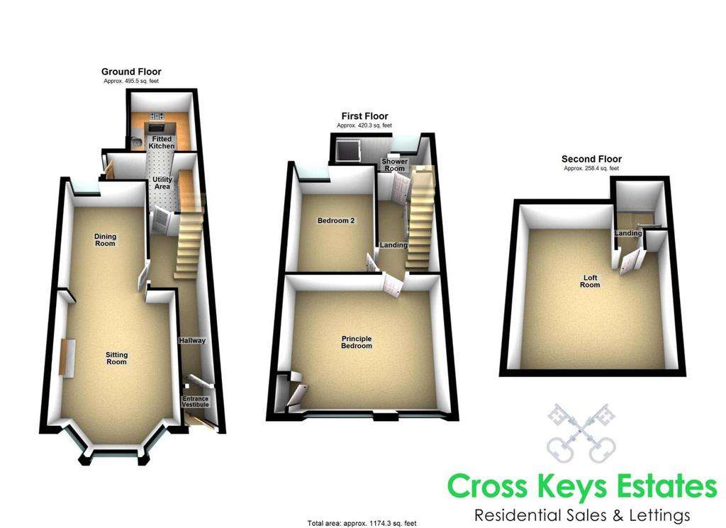 2 bedroom house for sale - floorplan