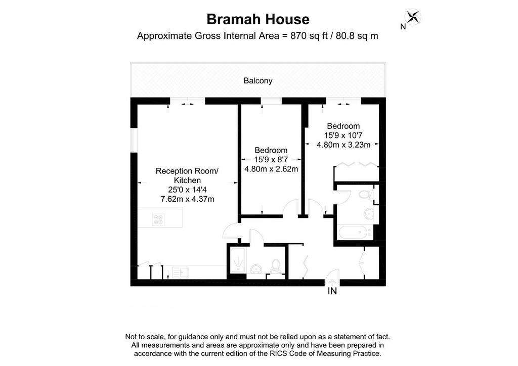 2 bedroom flat to rent - floorplan