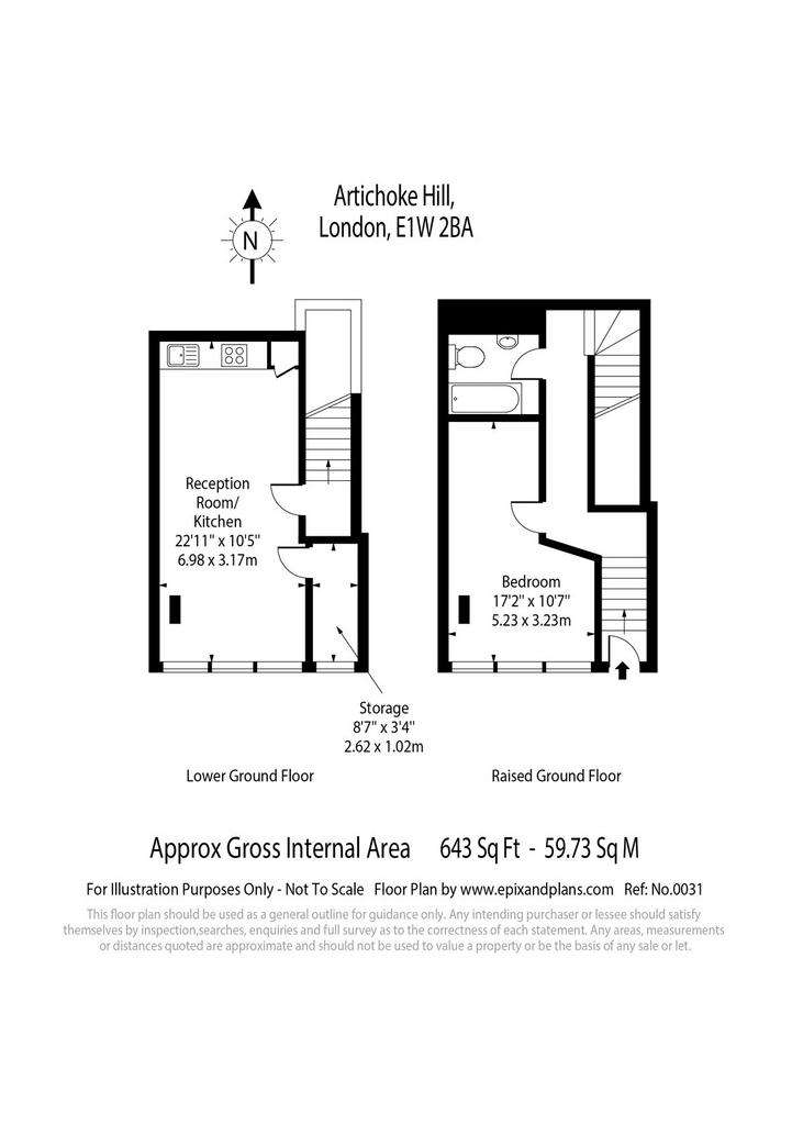 1 bedroom flat to rent - floorplan