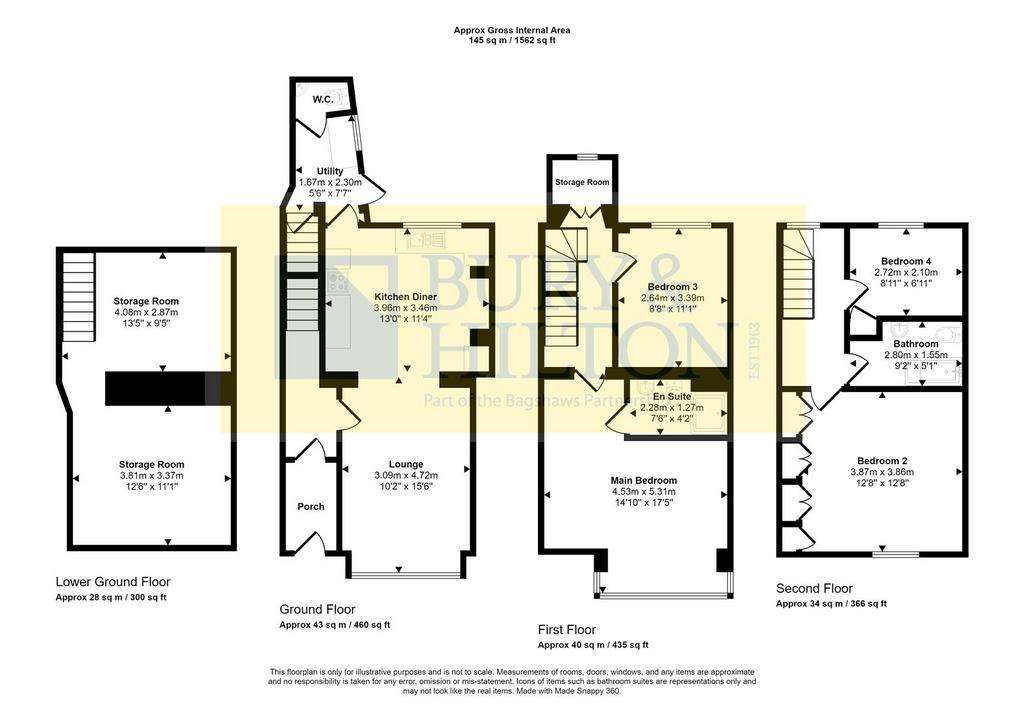 4 bedroom terraced house for sale - floorplan