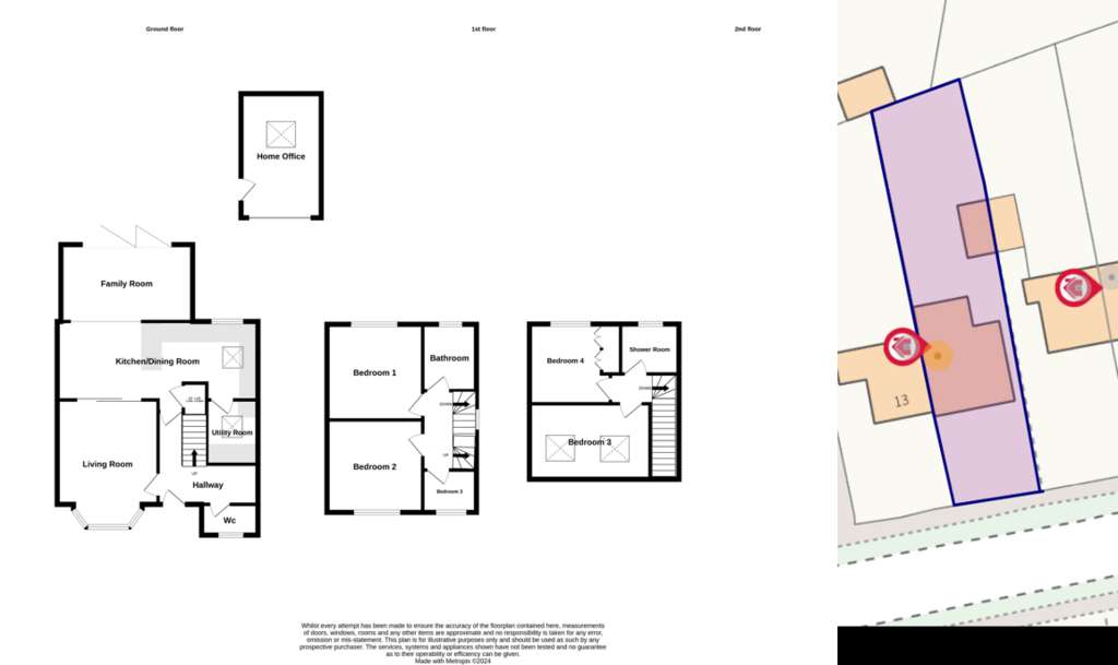 4 bedroom semi-detached house for sale - floorplan