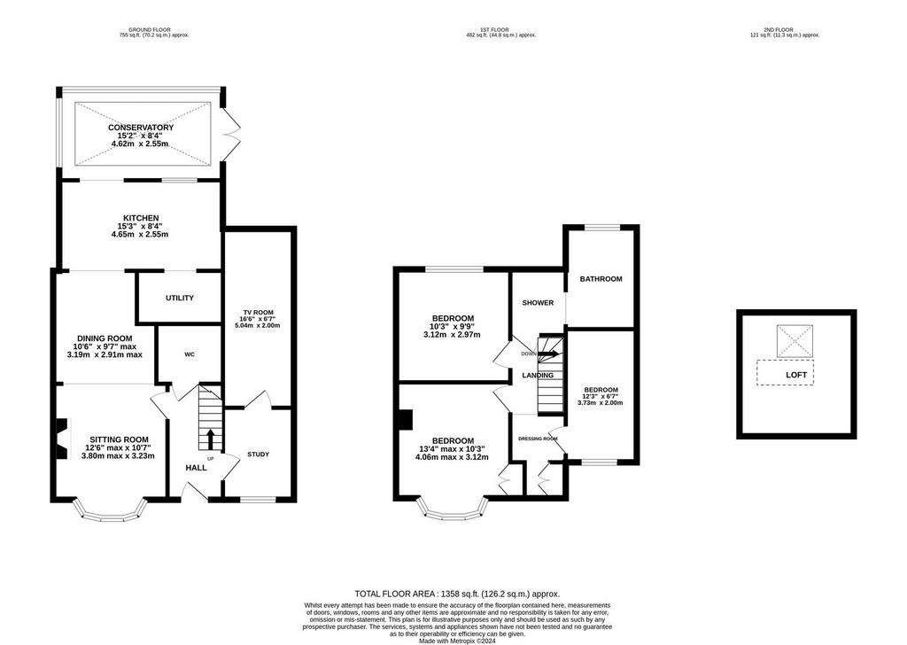 3 bedroom semi-detached house for sale - floorplan