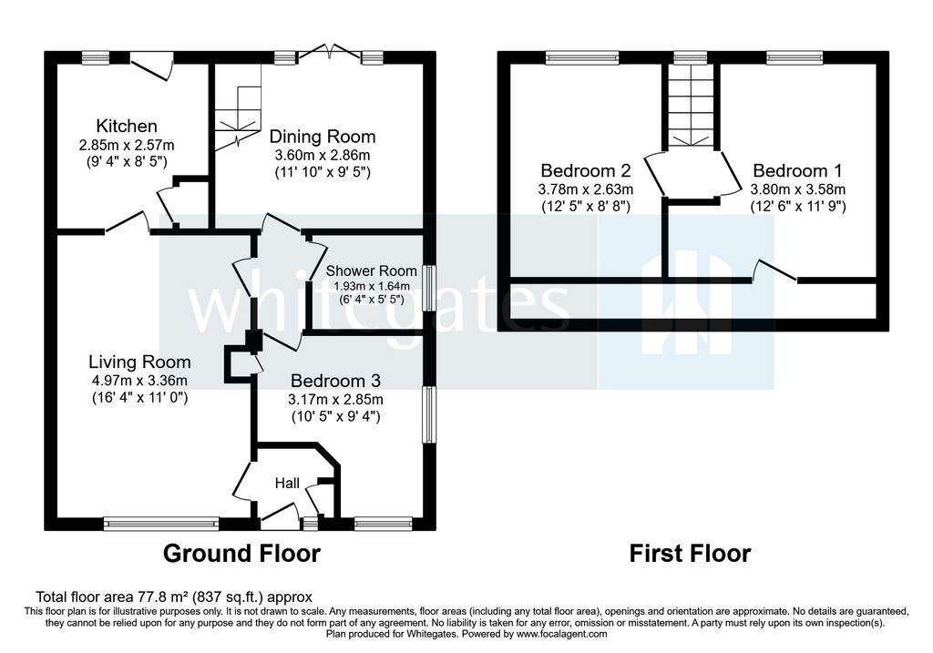 3 bedroom bungalow for sale - floorplan