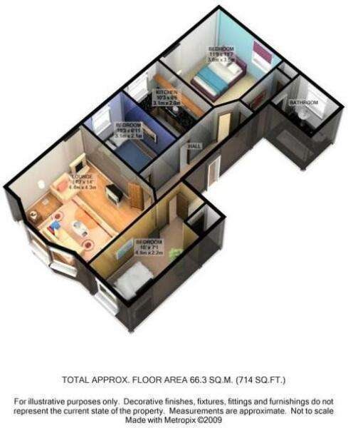 3 bedroom flat for sale - floorplan