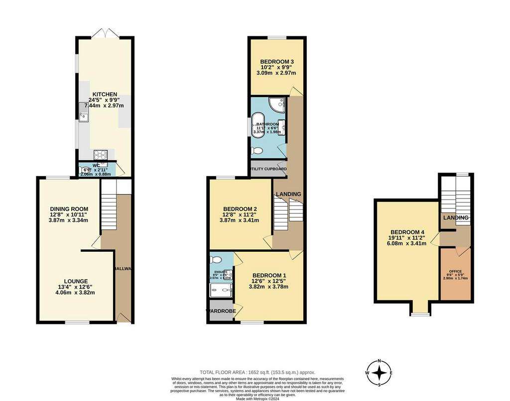 4 bedroom terraced house to rent - floorplan