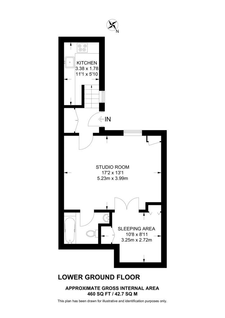 1 bedroom flat to rent - floorplan