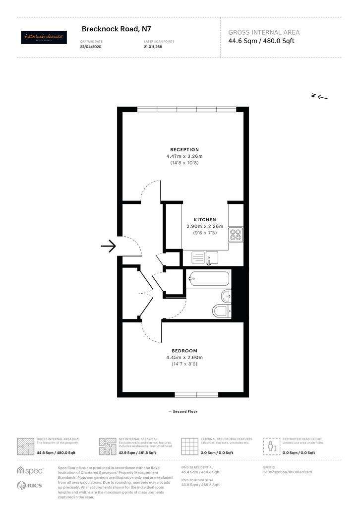 1 bedroom flat to rent - floorplan