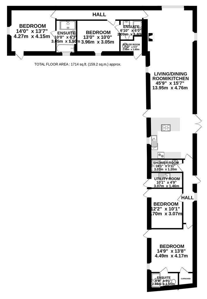 4 bedroom barn conversion for sale - floorplan