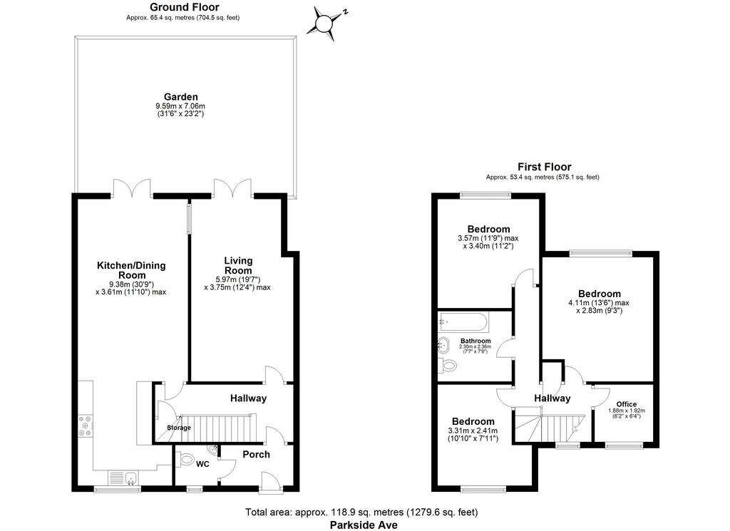 3 bedroom terraced house for sale - floorplan