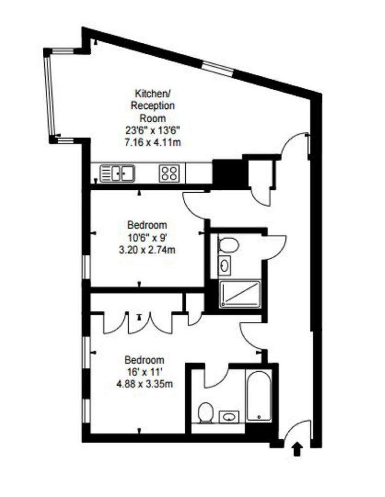 2 bedroom flat to rent - floorplan