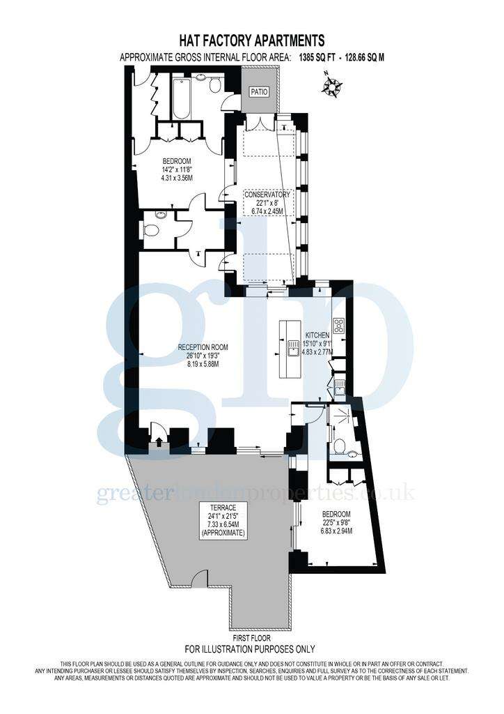 2 bedroom flat to rent - floorplan