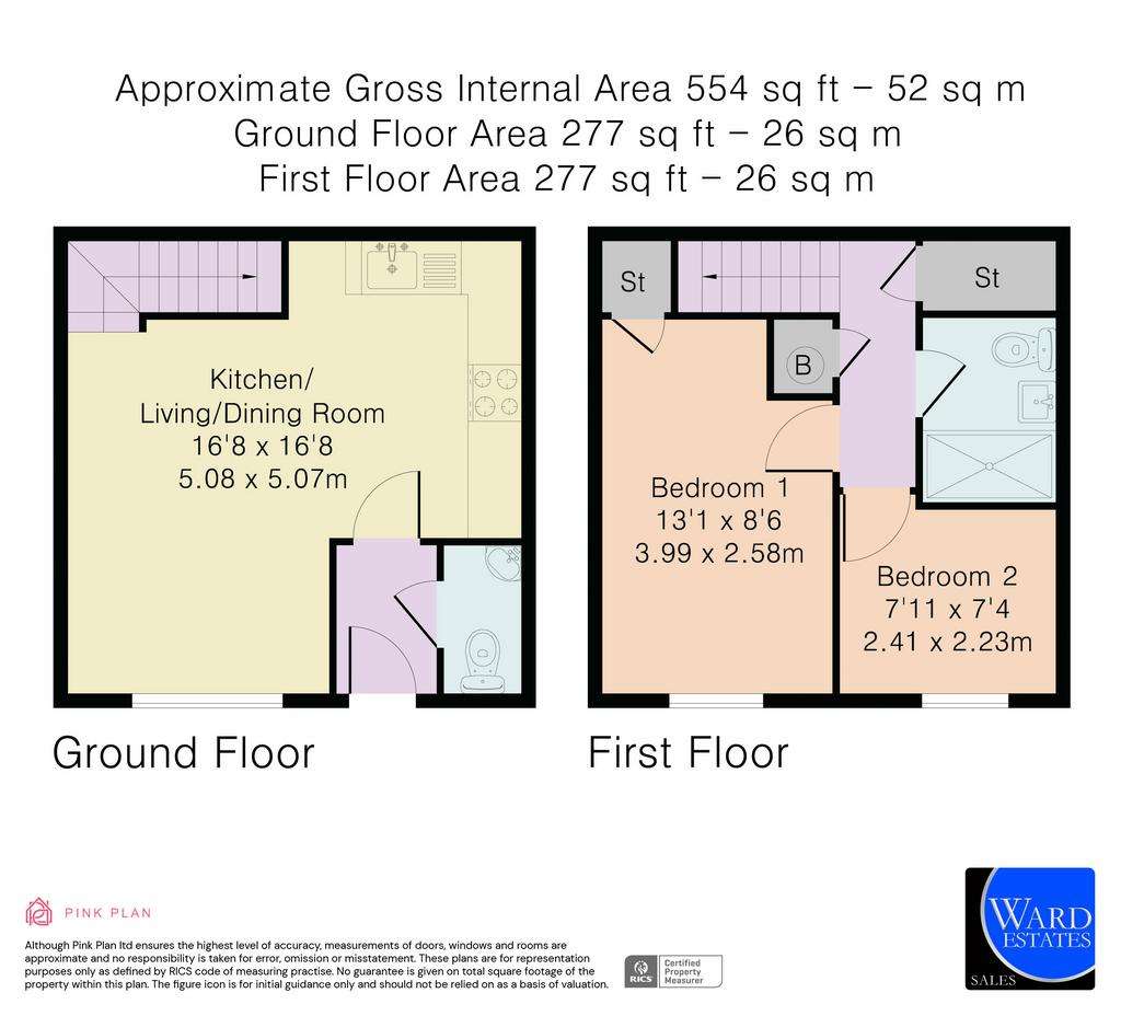 2 bedroom terraced house for sale - floorplan