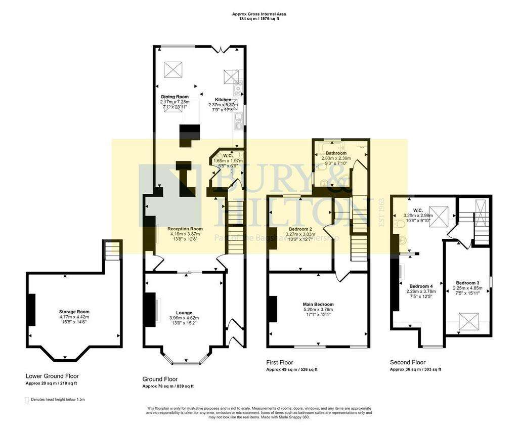 4 bedroom end of terrace house for sale - floorplan