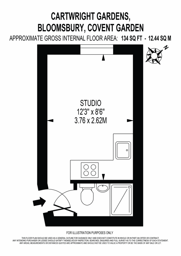 Studio flat to rent - floorplan