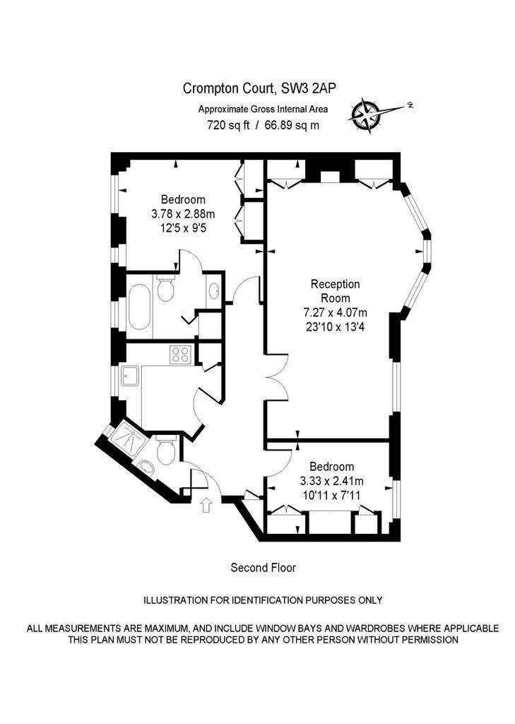 2 bedroom flat to rent - floorplan