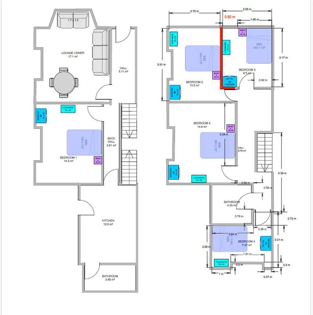 5 bedroom terraced house for sale - floorplan