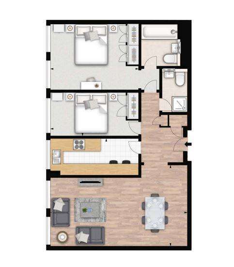 2 bedroom flat to rent - floorplan