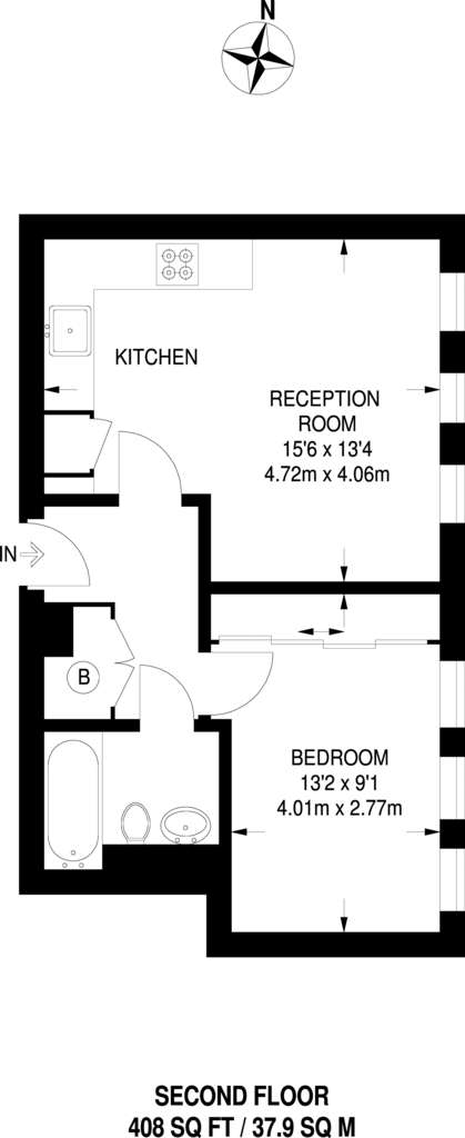 1 bedroom flat to rent - floorplan