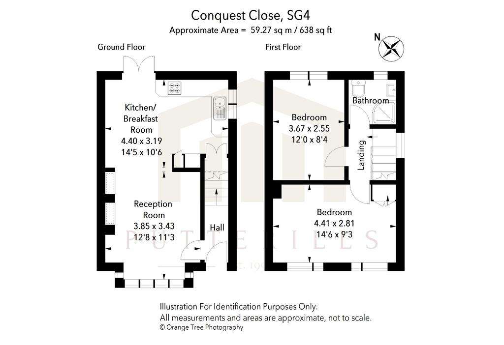 2 bedroom end of terrace house for sale - floorplan