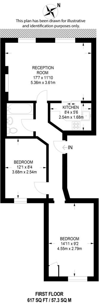 2 bedroom flat to rent - floorplan