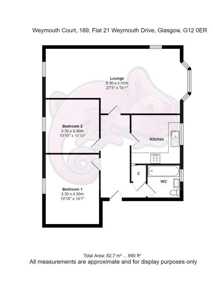 2 bedroom flat to rent - floorplan