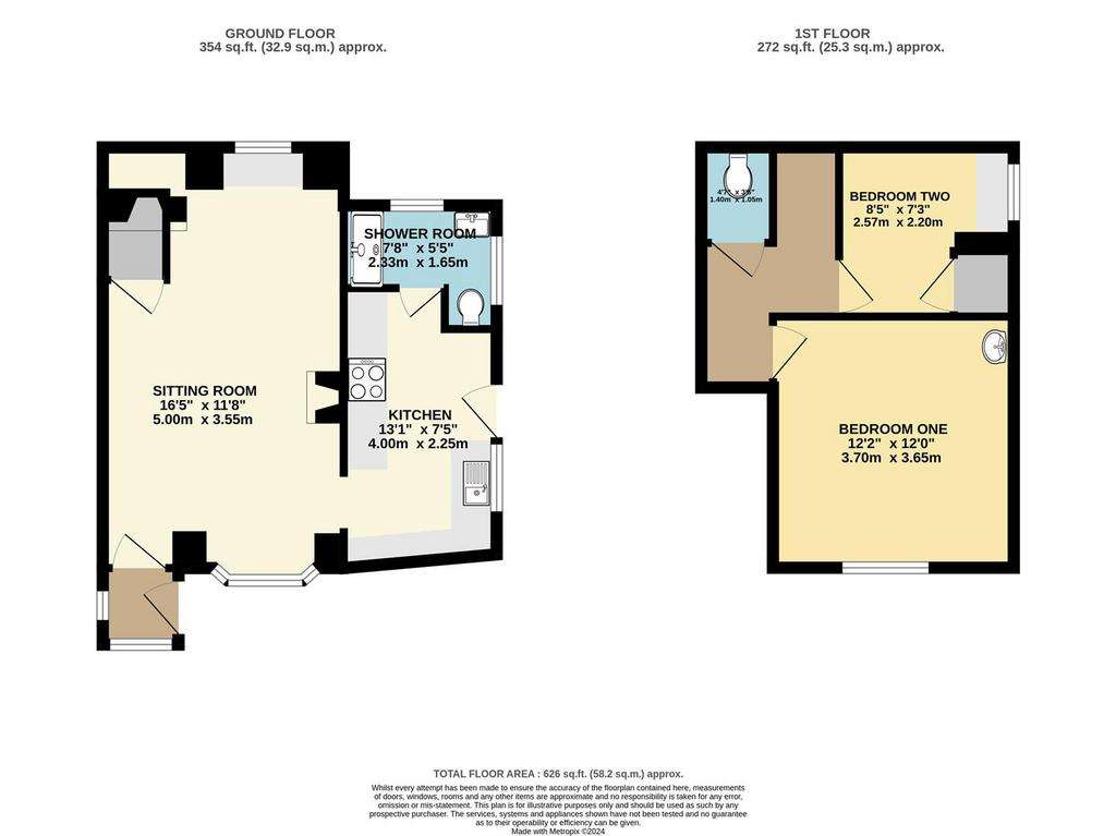 2 bedroom end of terrace house for sale - floorplan