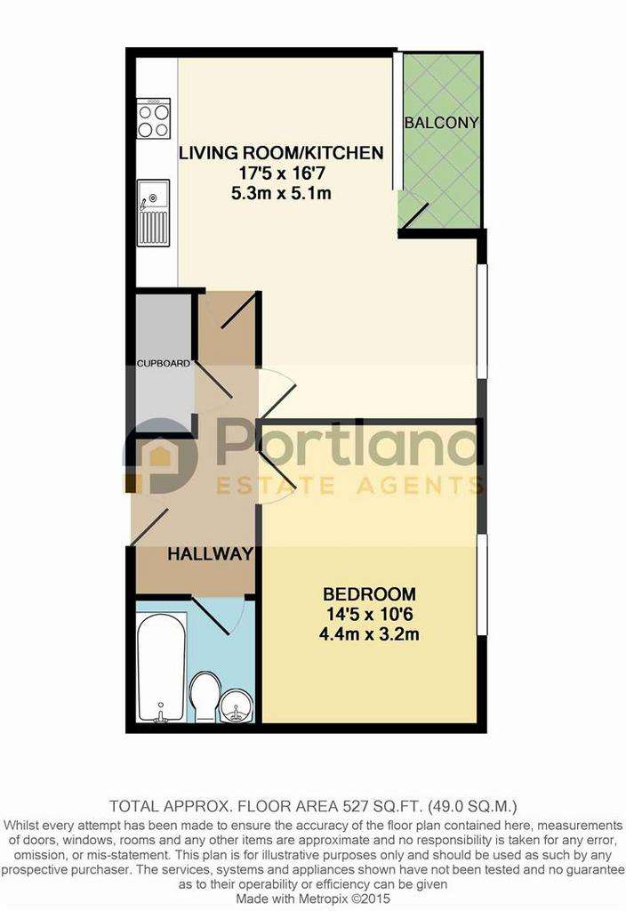 1 bedroom flat to rent - floorplan