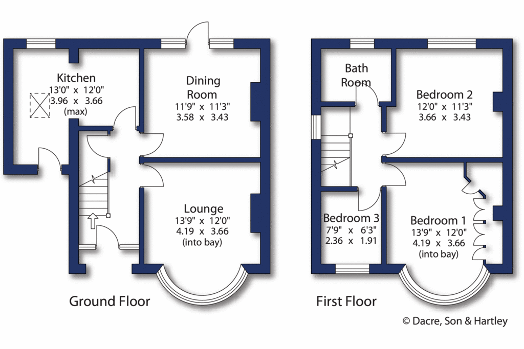 3 bedroom semi-detached house for sale - floorplan