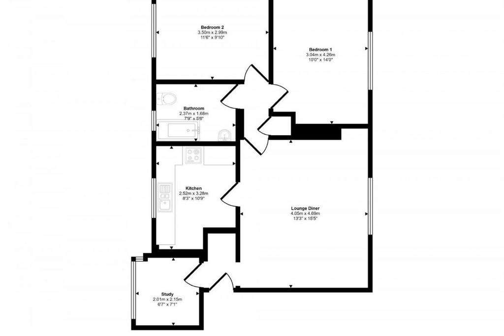 2 bedroom flat for sale - floorplan