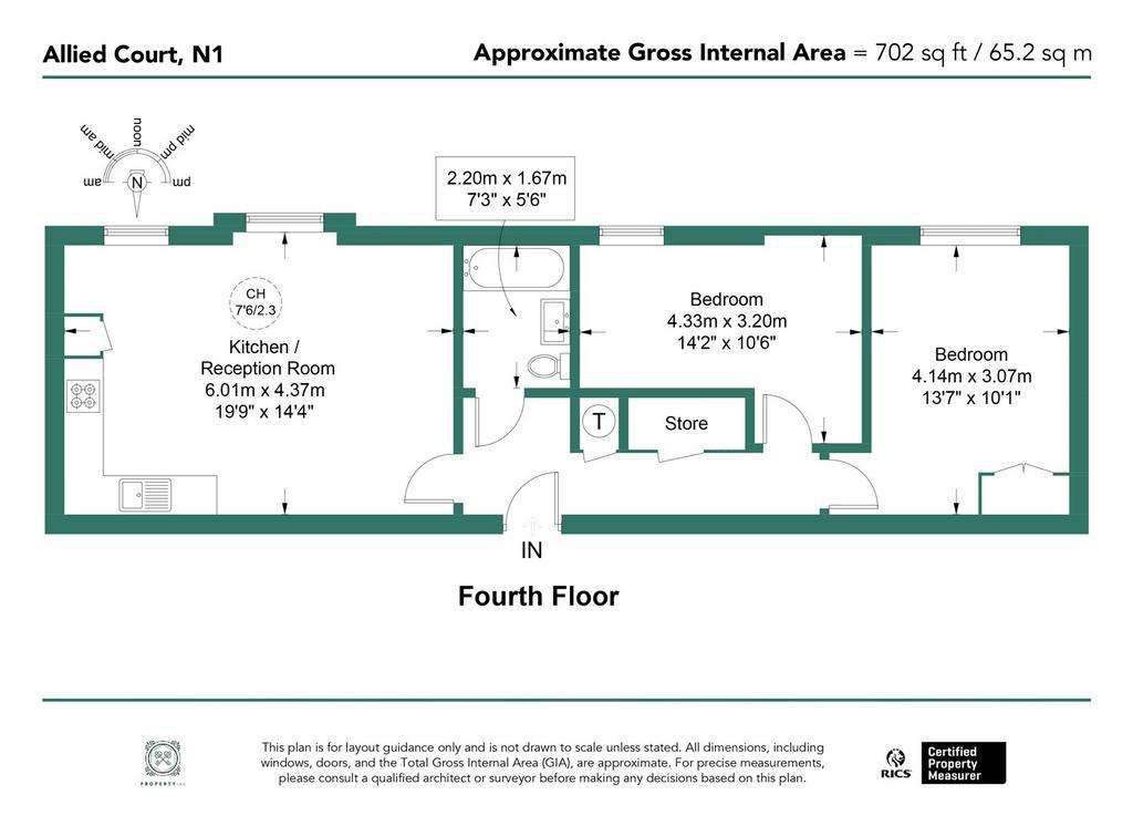 2 bedroom flat to rent - floorplan