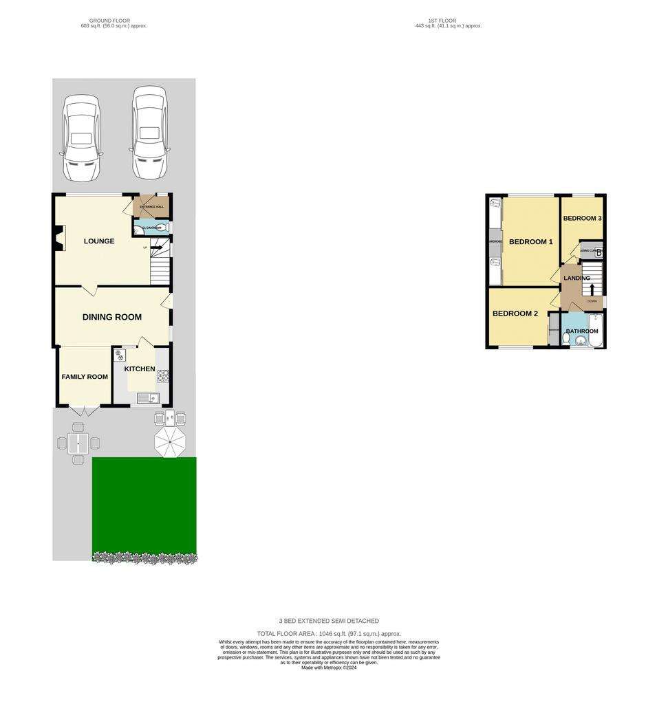 3 bedroom semi-detached house for sale - floorplan