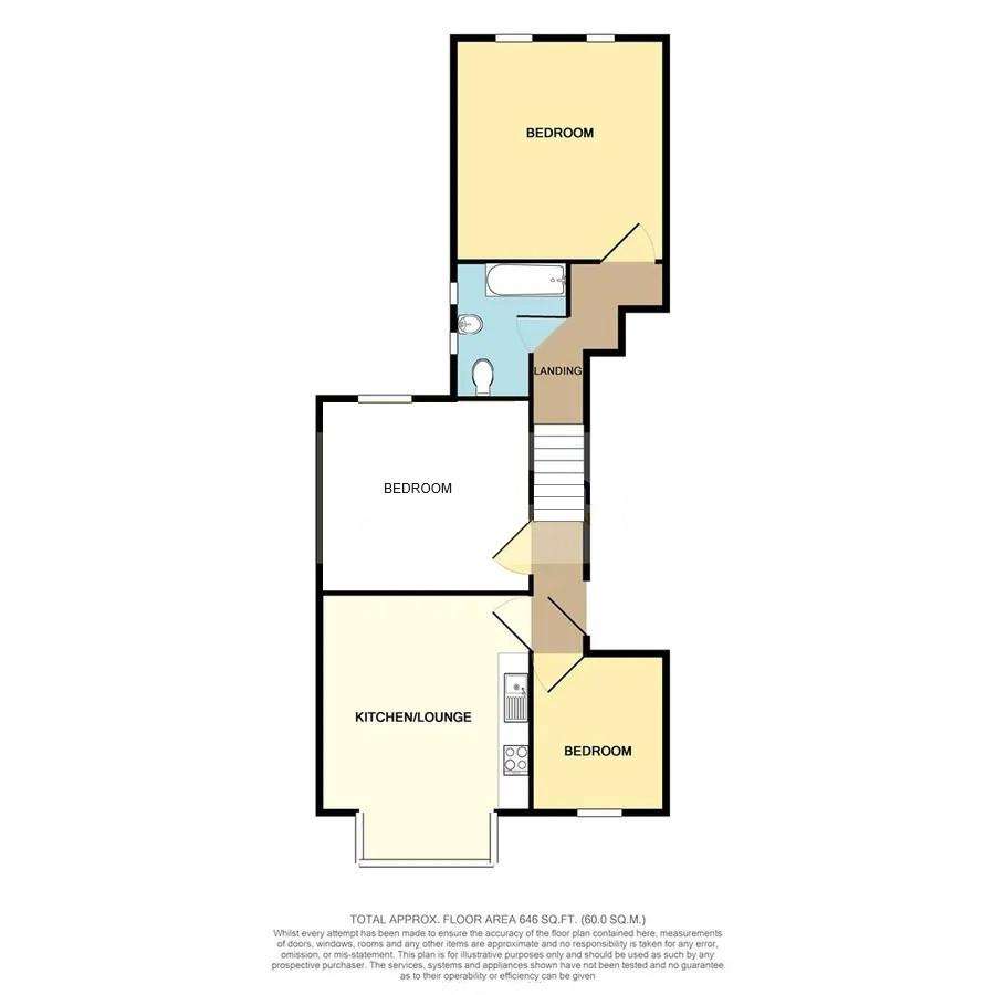 3 bedroom flat to rent - floorplan