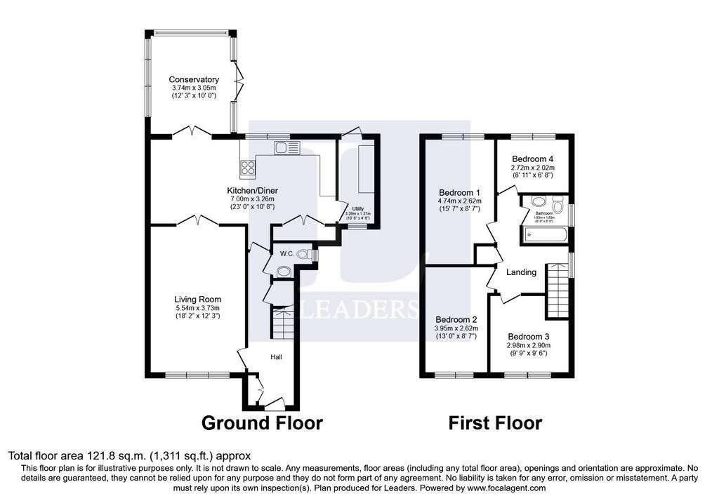 4 bedroom detached house to rent - floorplan