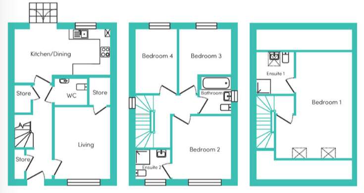 4 bedroom house to rent - floorplan