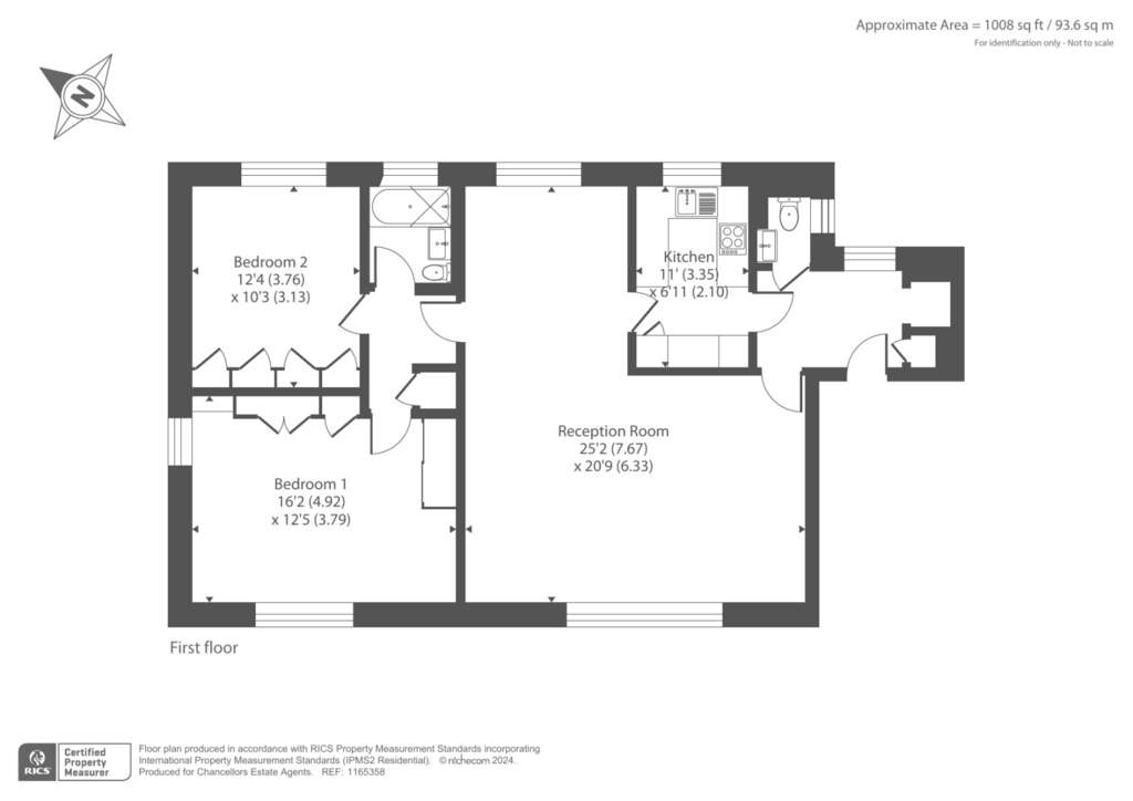 2 bedroom flat to rent - floorplan