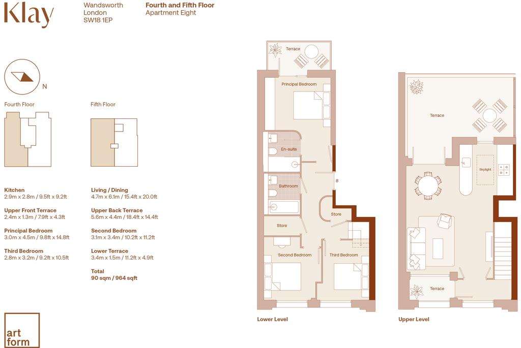 3 bedroom penthouse apartment for sale - floorplan