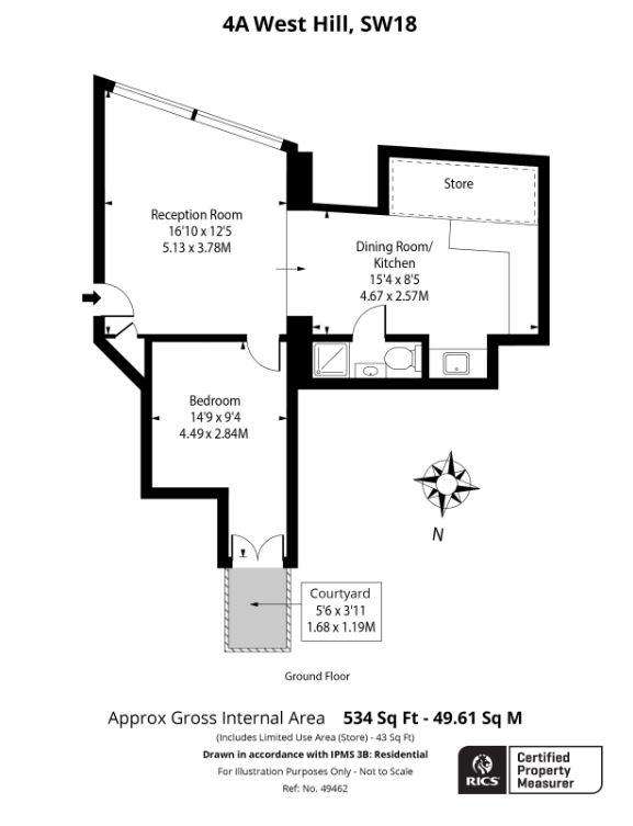 1 bedroom flat for sale - floorplan