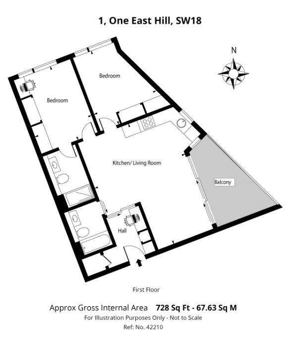 2 bedroom flat for sale - floorplan