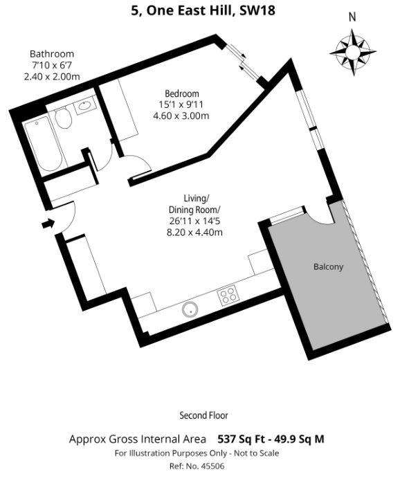 1 bedroom flat for sale - floorplan